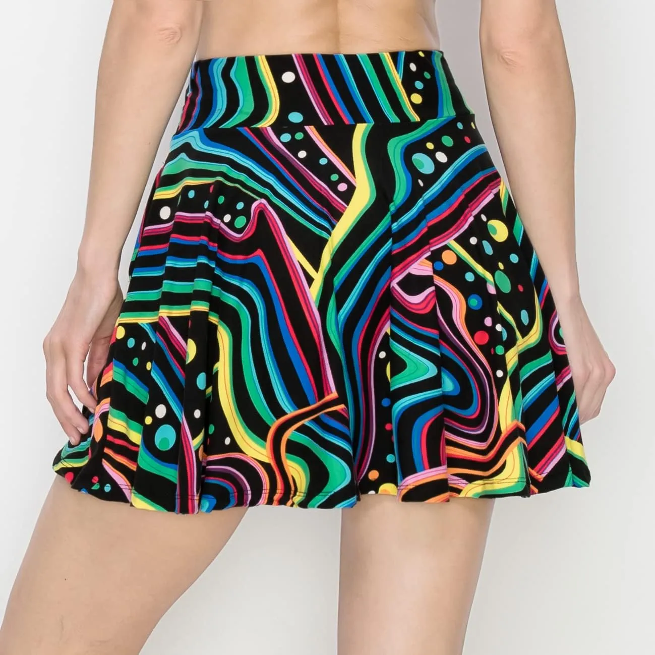 ALWAYS Women's Flared Mini Skater Skirt - High Waist Casual Stretch Basic Pleated Tennis Skirt