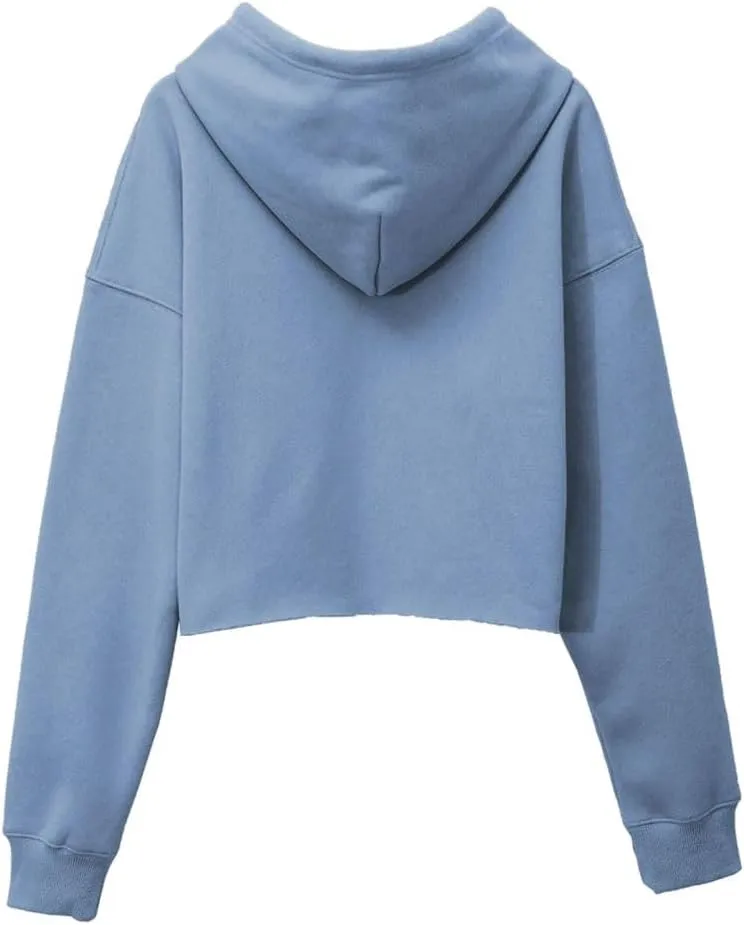 Amazhiyu Women's Cropped Hoodies Long Sleeves Fleece Crop Top Sweatshirt with Hooded