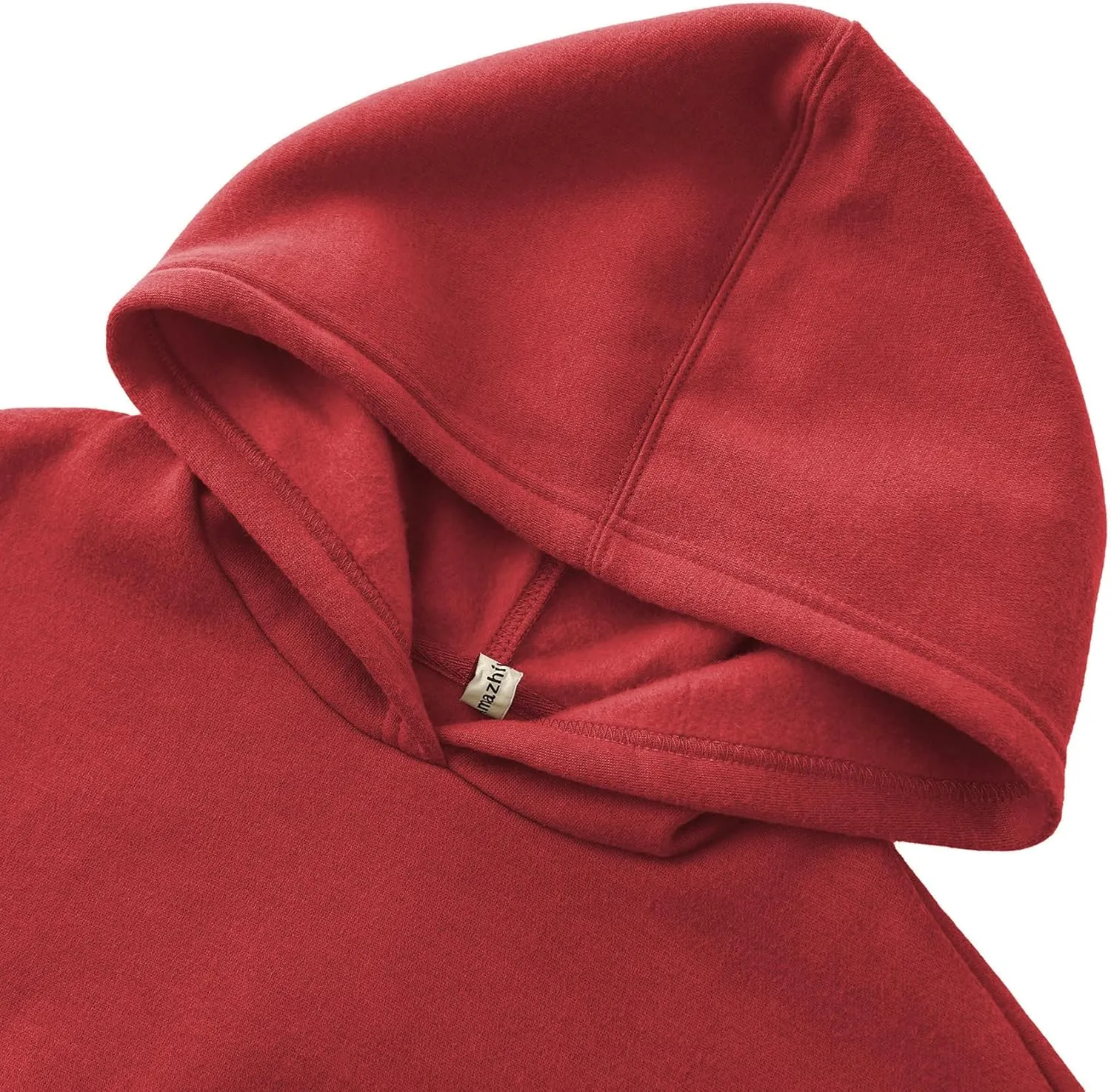 Amazhiyu Womens Fleece Cropped Hoodies Casual Long Sleeve Pullover Crop Tops
