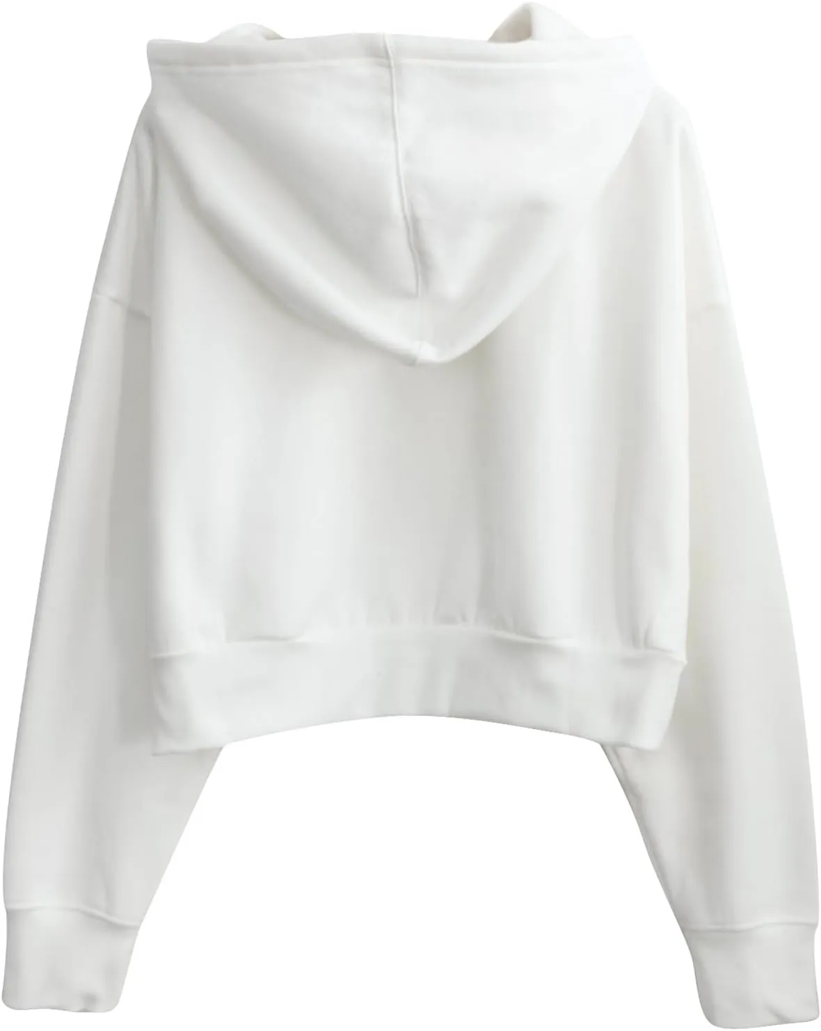 Amazhiyu Womens Fleece Cropped Hoodies Casual Long Sleeve Pullover Crop Tops