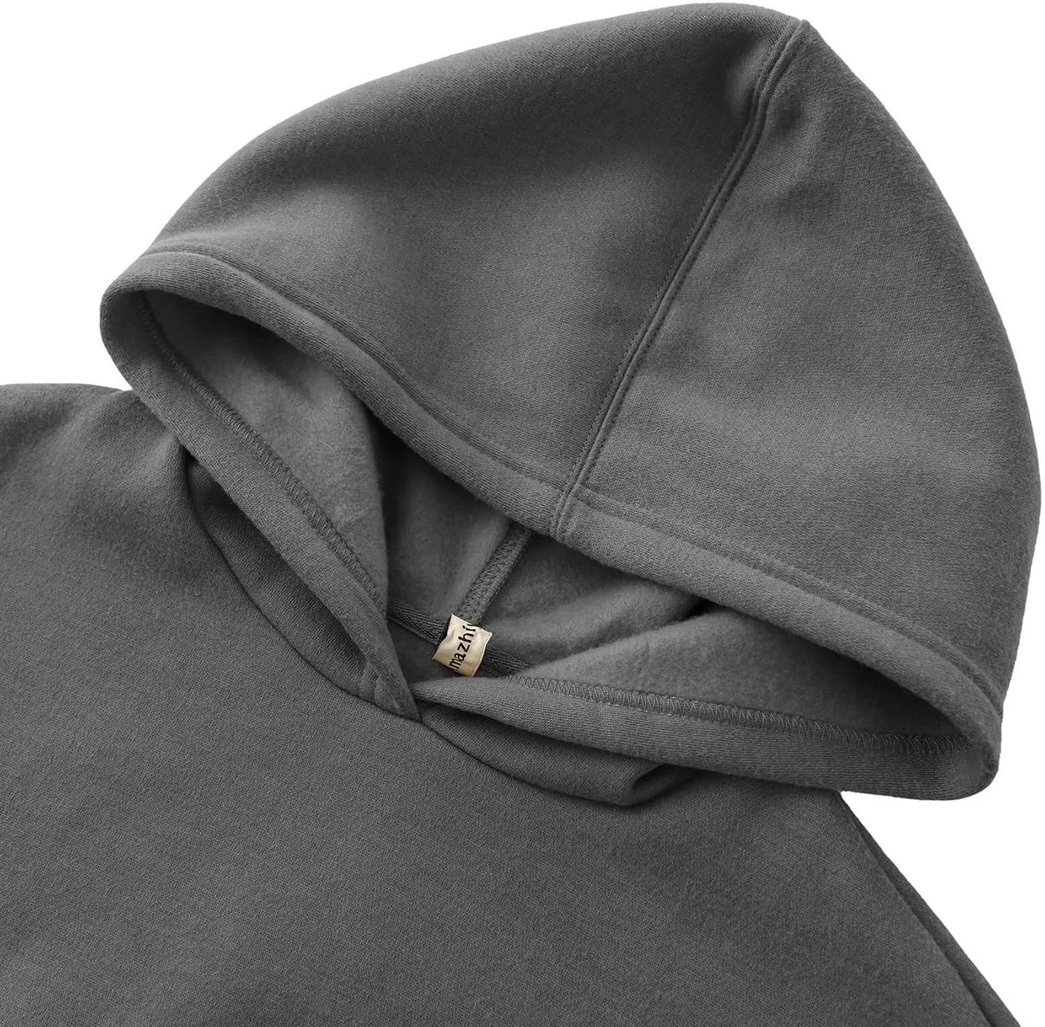 Amazhiyu Womens Fleece Cropped Hoodies Casual Long Sleeve Pullover Crop Tops