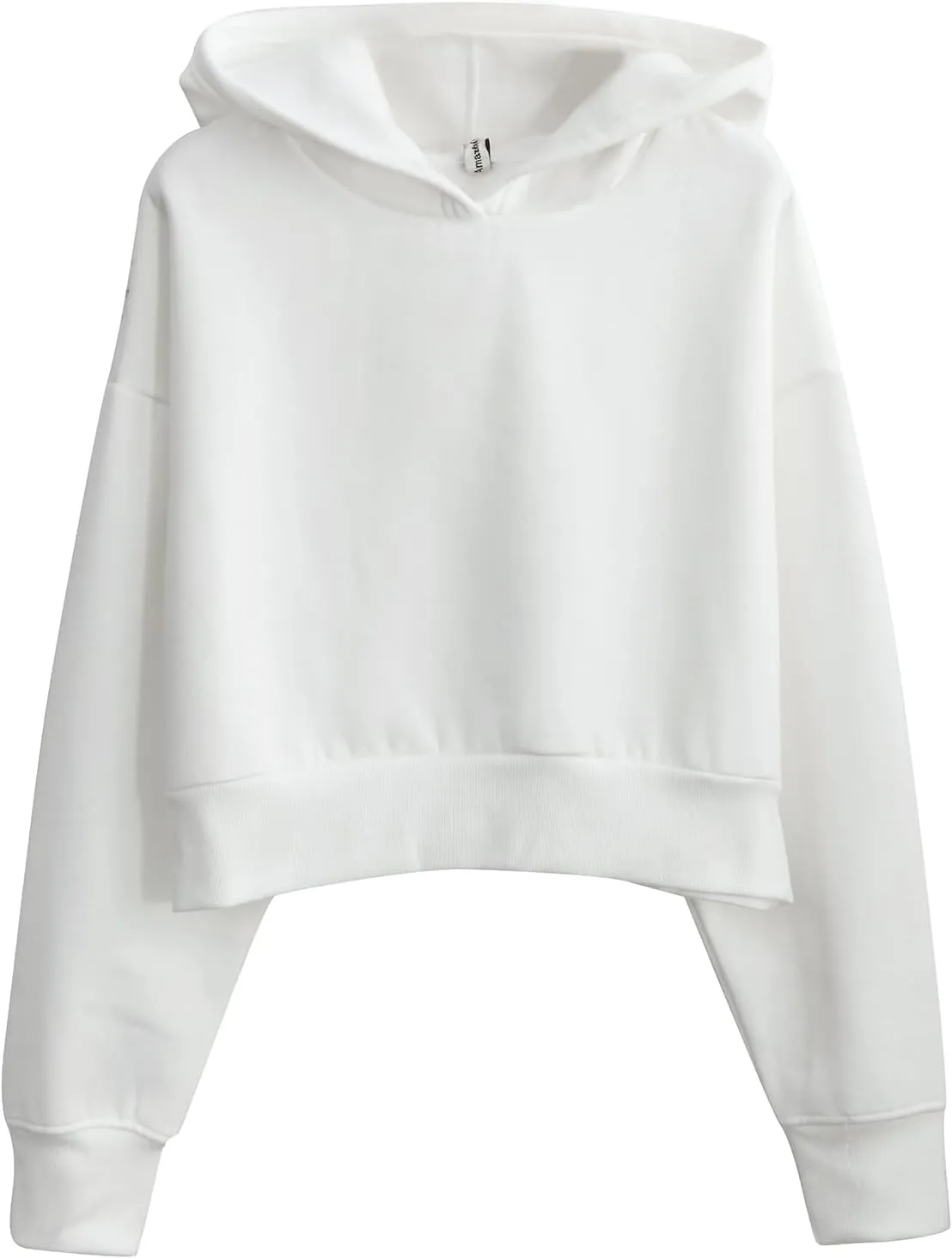 Amazhiyu Womens Fleece Cropped Hoodies Casual Long Sleeve Pullover Crop Tops