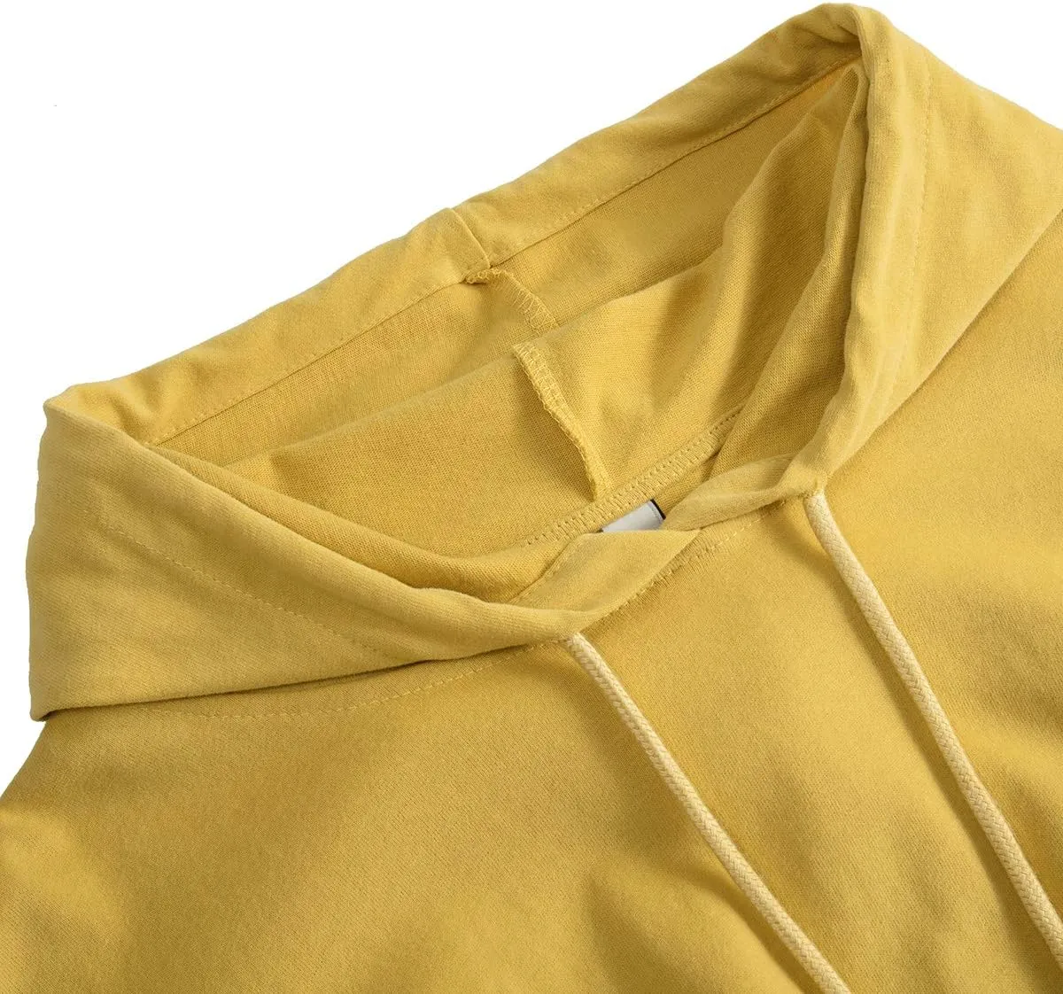 Amazhiyu Womens Pullover Cropped Hoodies Long Sleeve Drawstring Casual Crop Top