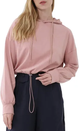 Amazhiyu Womens Pullover Cropped Hoodies Long Sleeve Drawstring Casual Crop Top