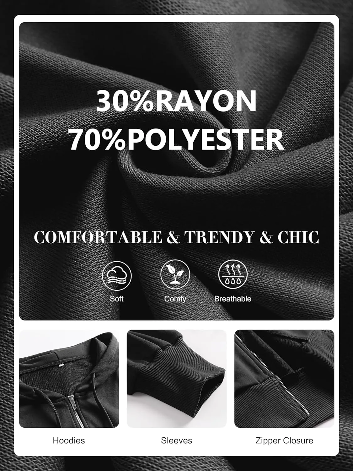 ANRABESS Women's Zip Up Hoodies Cropped Sweatshirts Casual Zip Jackets 2025 Fashion Trendy Spring Summer Outfits