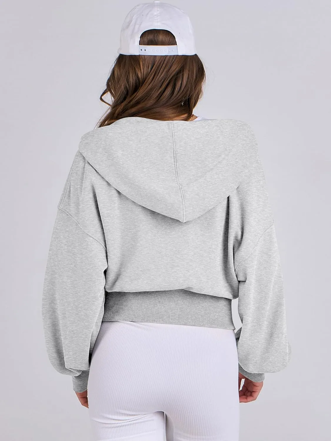 ANRABESS Women's Zip Up Hoodies Cropped Sweatshirts Casual Zip Jackets 2025 Fashion Trendy Spring Summer Outfits