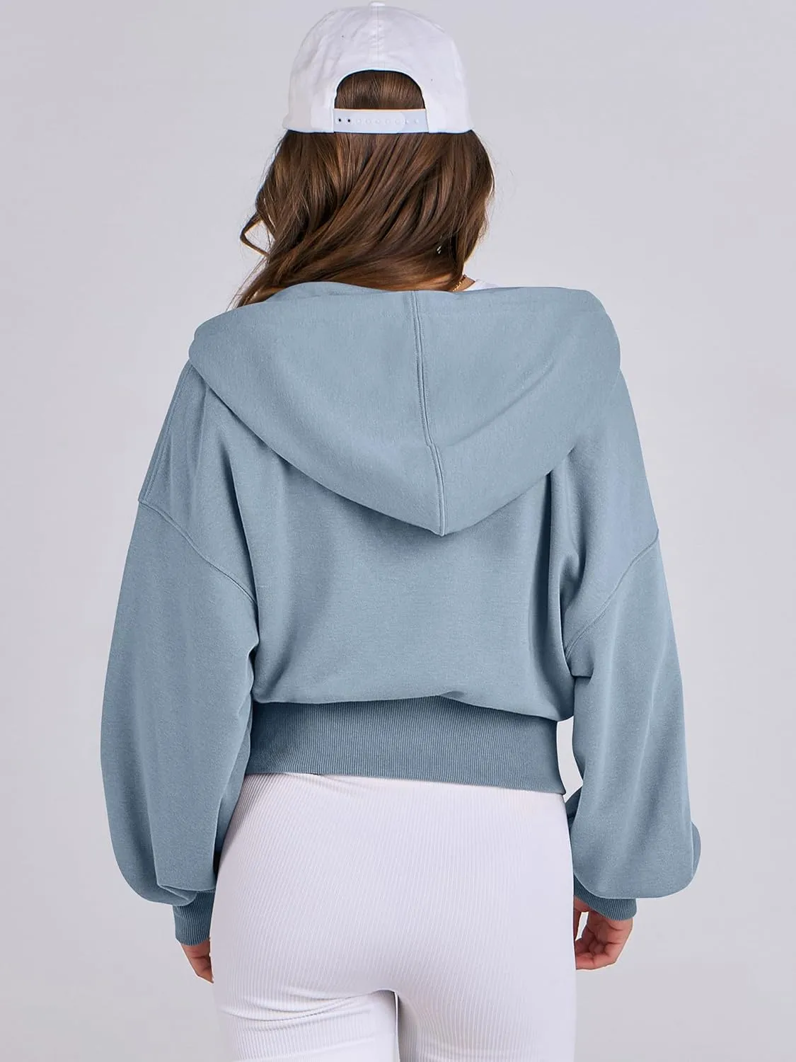 ANRABESS Women's Zip Up Hoodies Cropped Sweatshirts Casual Zip Jackets 2025 Fashion Trendy Spring Summer Outfits