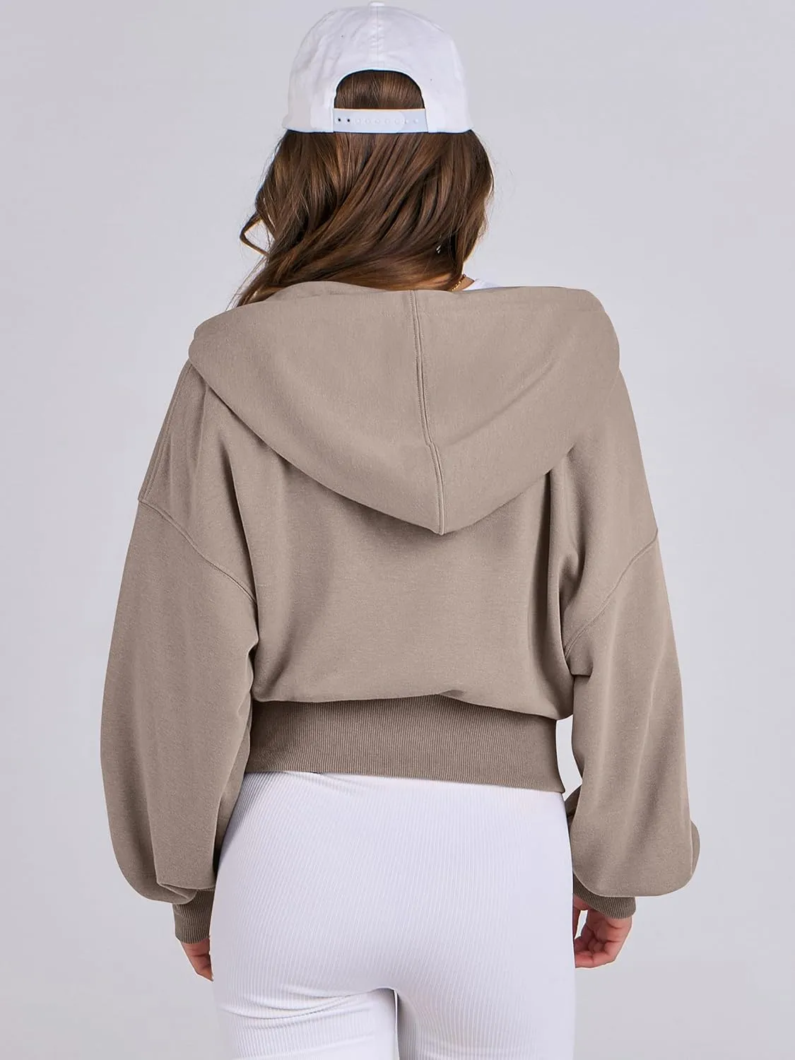 ANRABESS Women's Zip Up Hoodies Cropped Sweatshirts Casual Zip Jackets 2025 Fashion Trendy Spring Summer Outfits