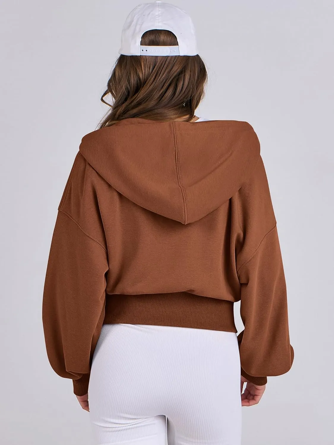 ANRABESS Women's Zip Up Hoodies Cropped Sweatshirts Casual Zip Jackets 2025 Fashion Trendy Spring Summer Outfits
