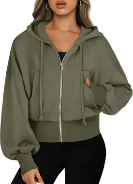 ANRABESS Women's Zip Up Hoodies Cropped Sweatshirts Casual Zip Jackets 2025 Fashion Trendy Spring Summer Outfits
