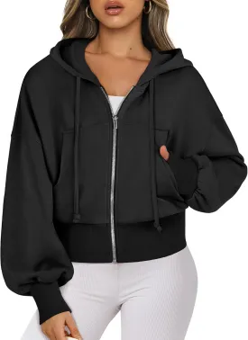 ANRABESS Women's Zip Up Hoodies Cropped Sweatshirts Casual Zip Jackets 2025 Fashion Trendy Spring Summer Outfits