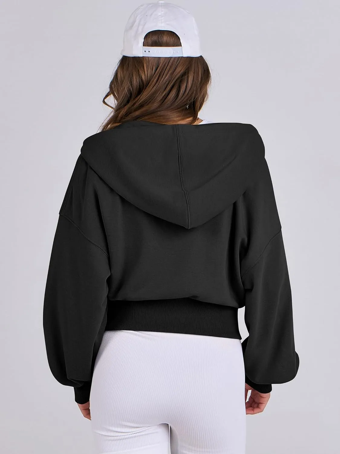 ANRABESS Women's Zip Up Hoodies Cropped Sweatshirts Casual Zip Jackets 2025 Fashion Trendy Spring Summer Outfits