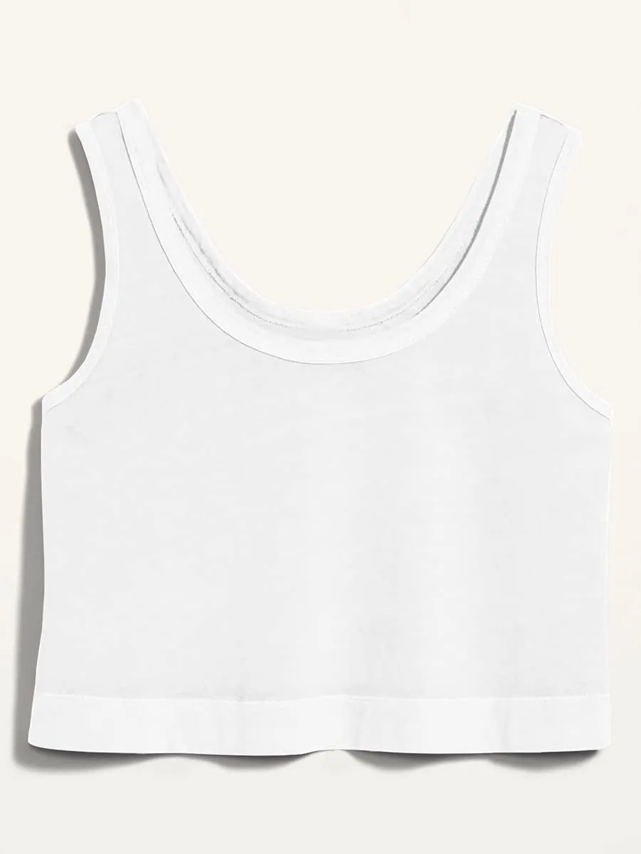 Aoysky Womens Cotton Crop Tops Casual Loose Tank Top Sleeveless Basic Cropped Athletic Yoga Workout Shirt