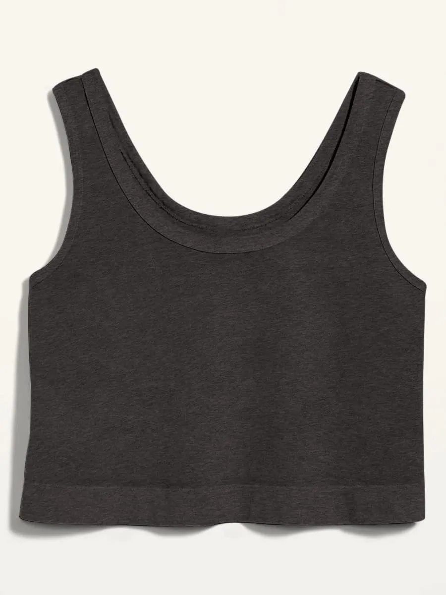Aoysky Womens Cotton Crop Tops Casual Loose Tank Top Sleeveless Basic Cropped Athletic Yoga Workout Shirt