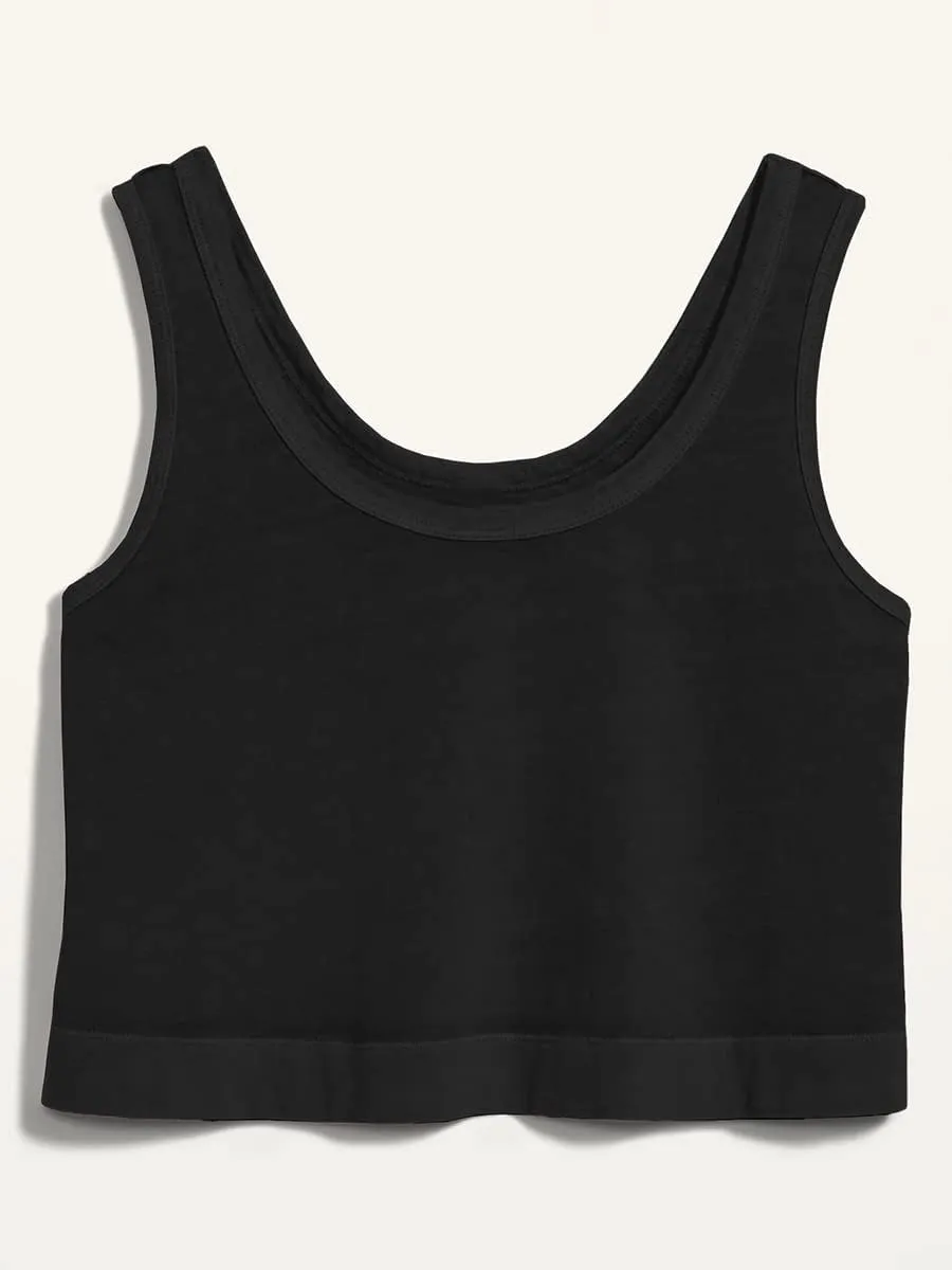 Aoysky Womens Cotton Crop Tops Casual Loose Tank Top Sleeveless Basic Cropped Athletic Yoga Workout Shirt