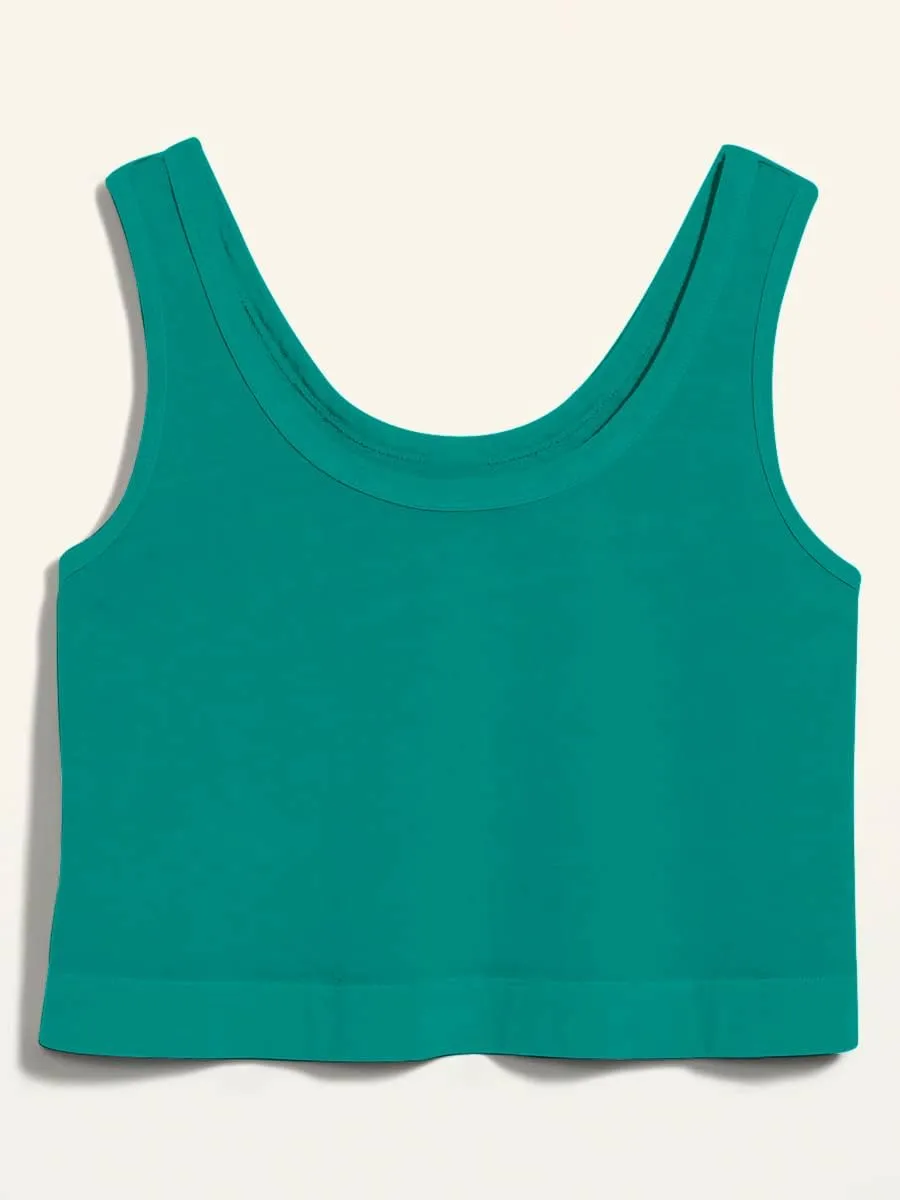 Aoysky Womens Cotton Crop Tops Casual Loose Tank Top Sleeveless Basic Cropped Athletic Yoga Workout Shirt