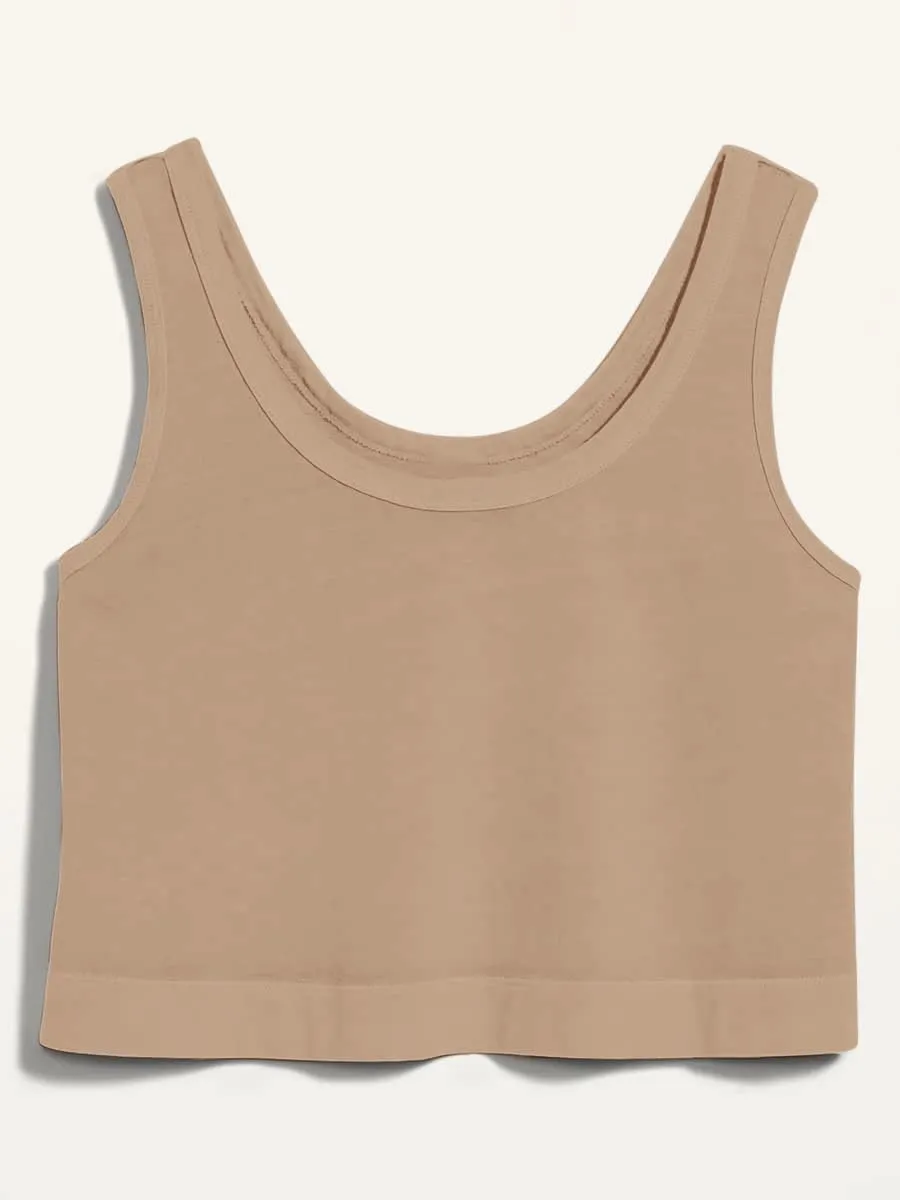 Aoysky Womens Cotton Crop Tops Casual Loose Tank Top Sleeveless Basic Cropped Athletic Yoga Workout Shirt