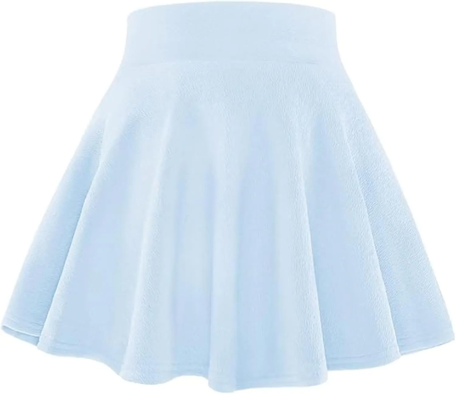BOOPH Kids Girls Skirt Casual Mini Flare Plain Pleated Stretch Waist Skater Uniform Skirts