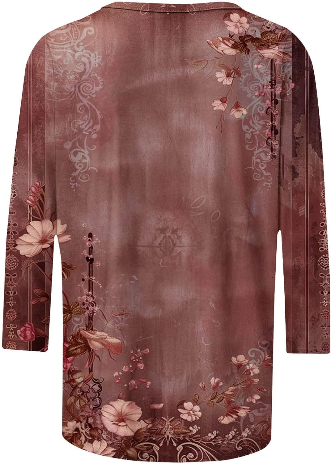 Ceboyel 3/4 Sleeve Tops for Women Summer Floral Paisley Print Tees Shirts Trendy Ladies Blouses Dressy Casual Clothing 2023