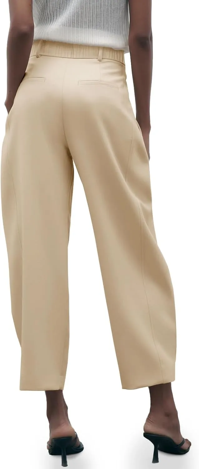 Cicy Bell Casual Dress Pants High Waisted Button Work Office Pleated Trousers with Pockets