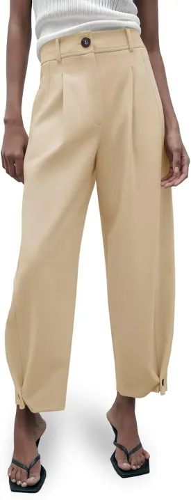 Cicy Bell Casual Dress Pants High Waisted Button Work Office Pleated Trousers with Pockets