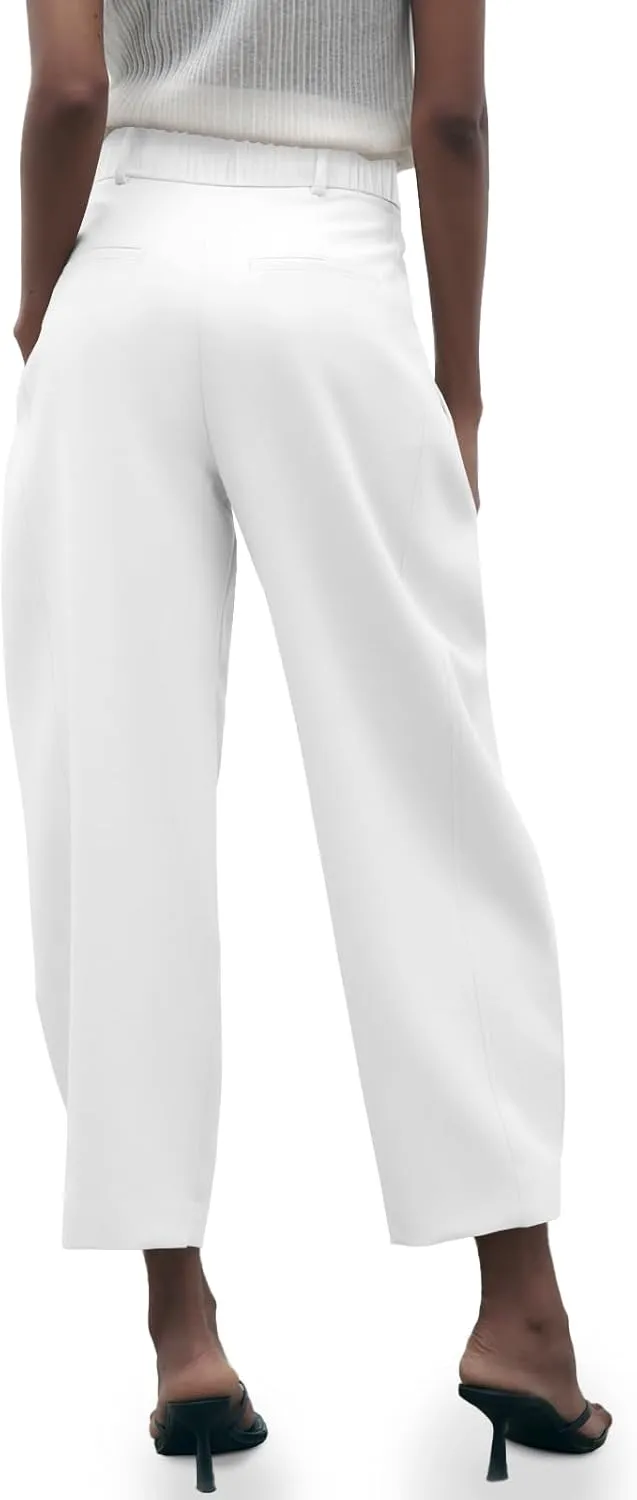 Cicy Bell Casual Dress Pants High Waisted Button Work Office Pleated Trousers with Pockets