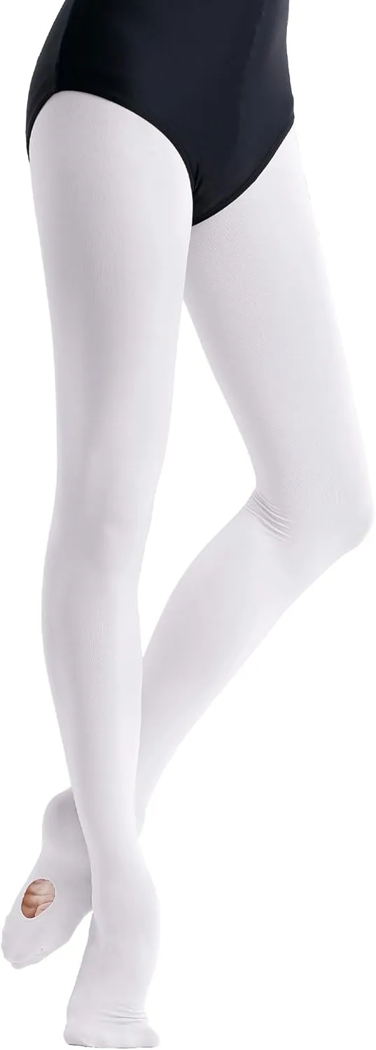 Daydance Toddler Girls Women Soft Ballet Convertible Tights for Dance, Gymnastics, Under Dress, 60D, 2-15 Years, Women Size
