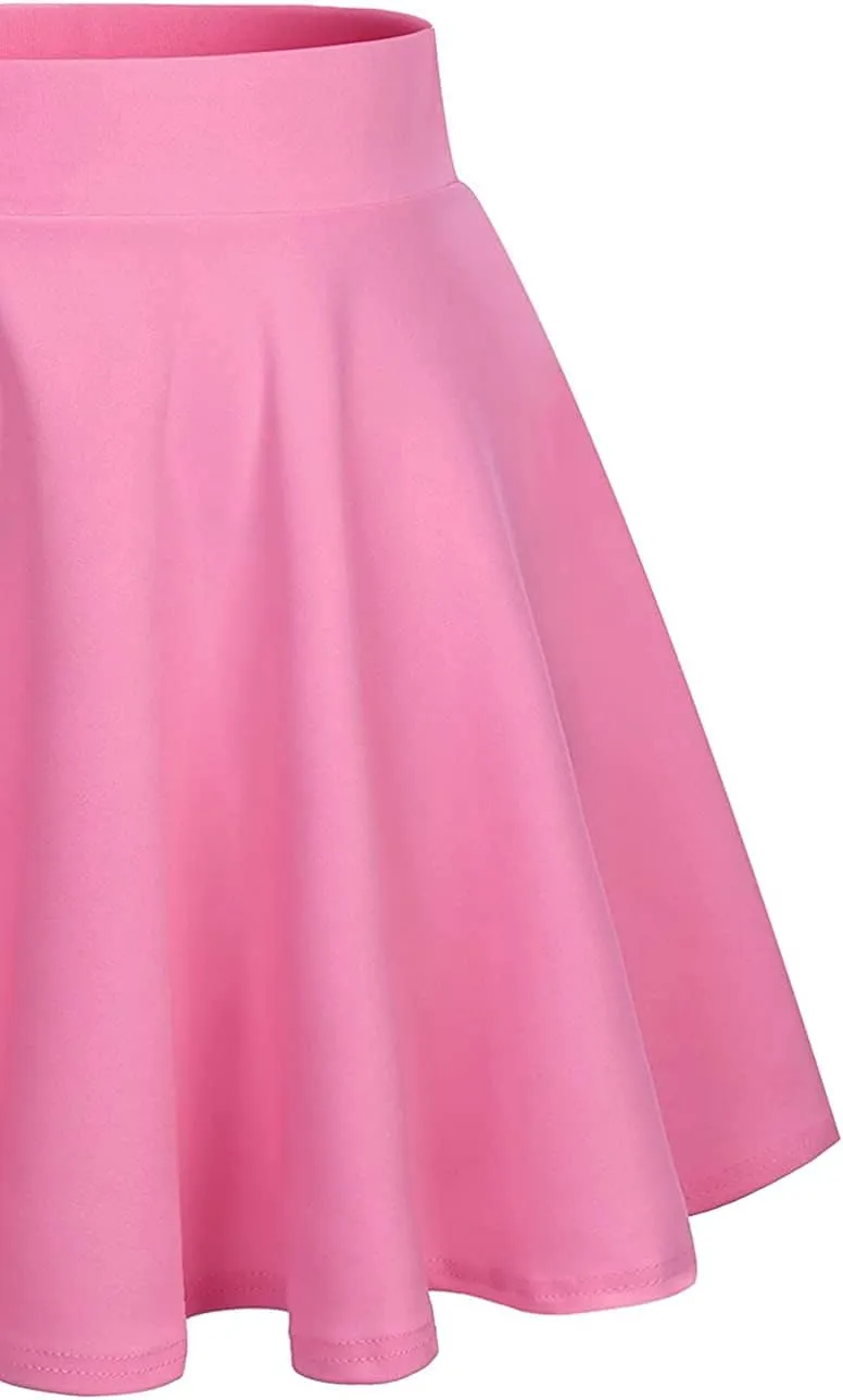 DRESSTELLS Women's Casual Skirt 2025, Stretchy High Waist Aline Mini Skater Skirts