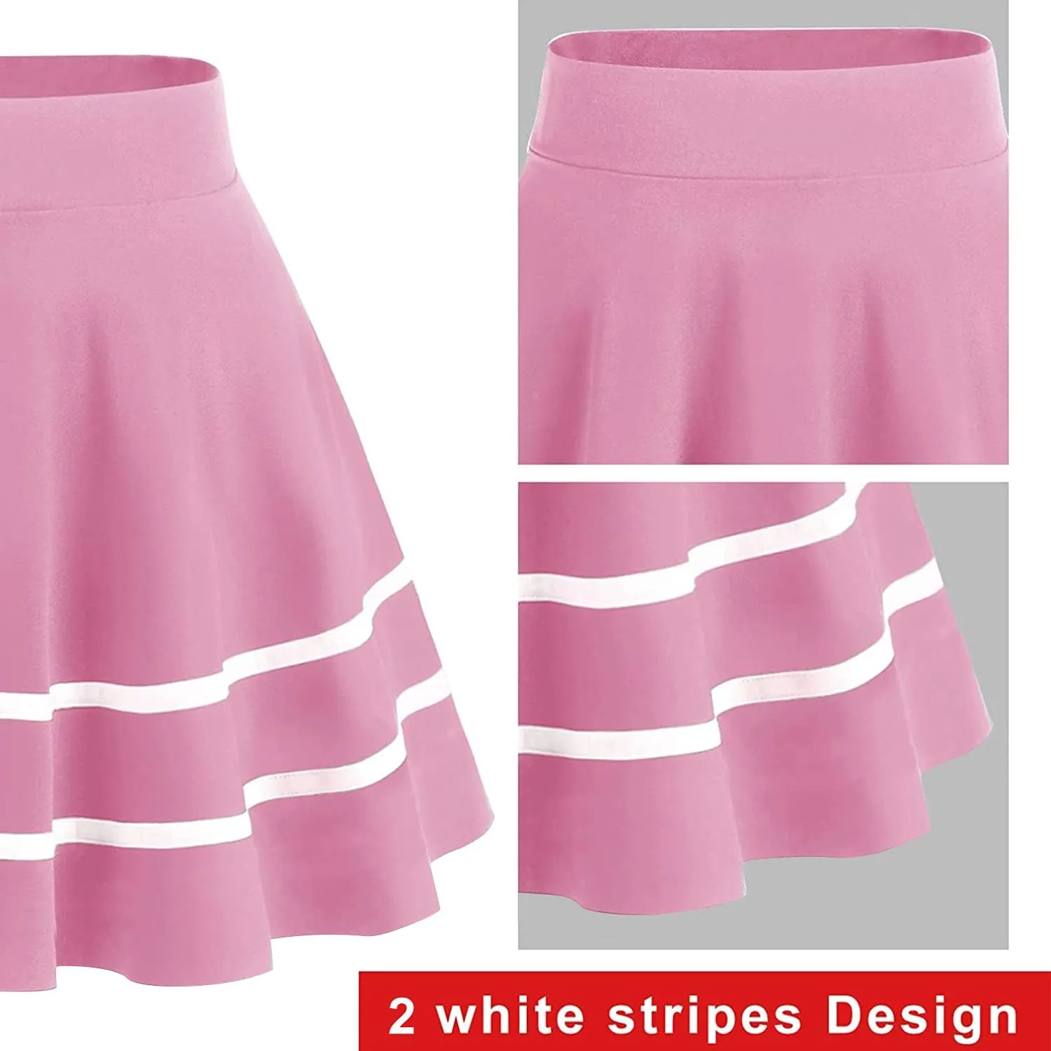 DRESSTELLS Women's Casual Skirt 2025, Stretchy High Waist Aline Mini Skater Skirts