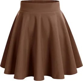 DRESSTELLS Women's Casual Skirt 2025, Stretchy High Waist Aline Mini Skater Skirts
