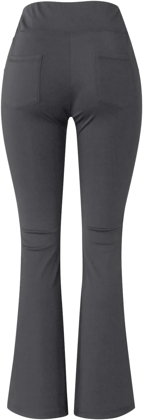 Flare Yoga Pants For Women Long Workout Legging Bell Bottom High Rise Stretch Bootcut Pull On Casual Lounge Trouser