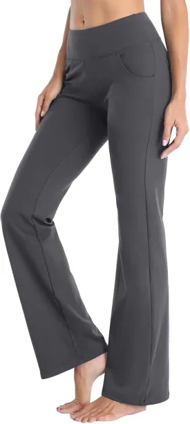 Flare Yoga Pants For Women Long Workout Legging Bell Bottom High Rise Stretch Bootcut Pull On Casual Lounge Trouser