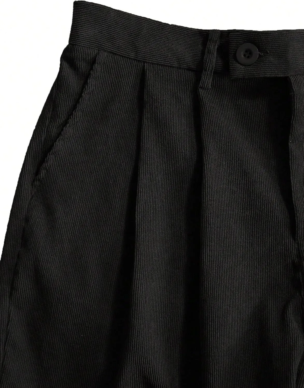 Floerns Men's Slant Pocket Tailored Pants Work Office Fold Pleated Trousers