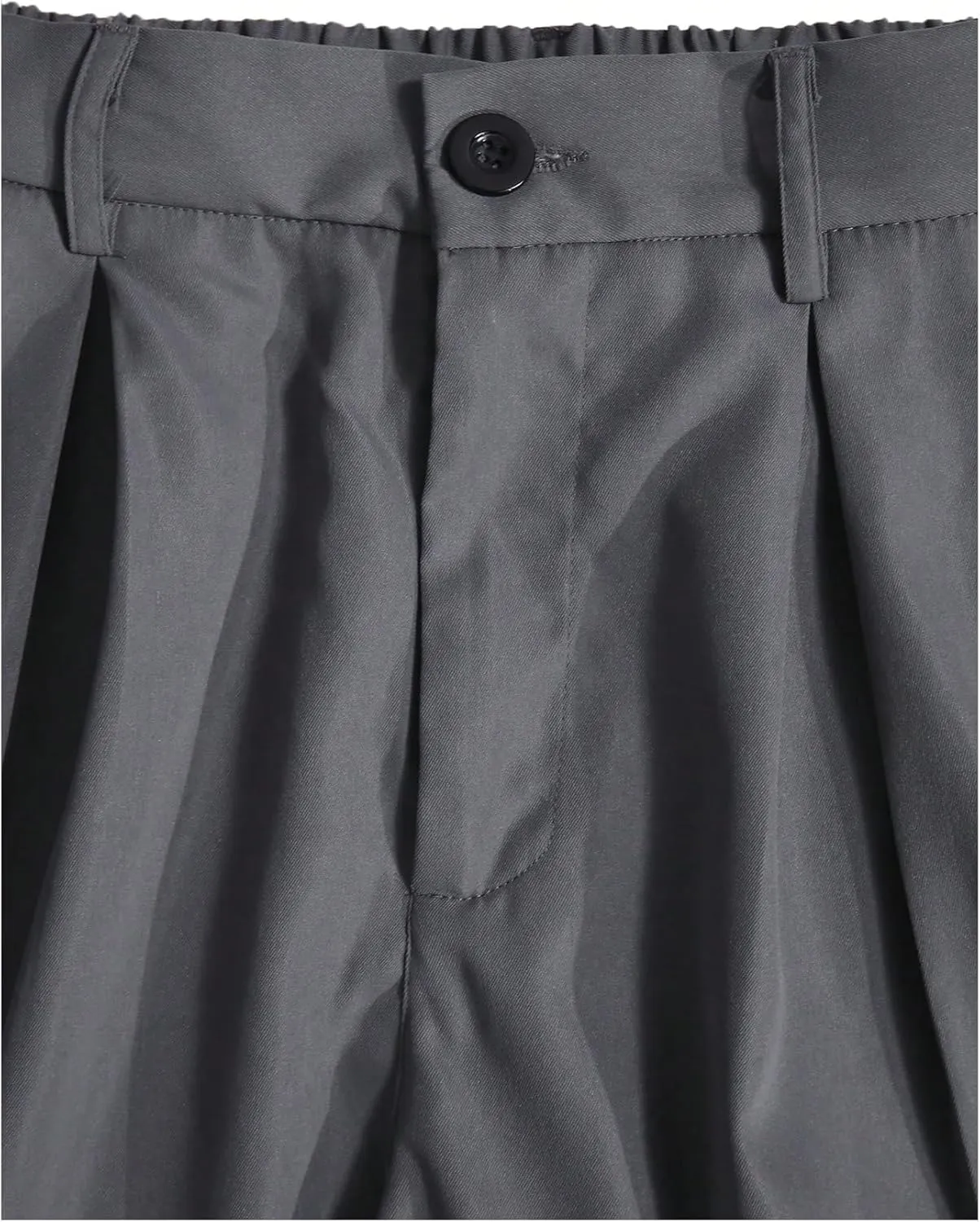 GORGLITTER Men's Pleated Wide Leg Pants Straight High Waisted Work Pants Trousers with Pocket