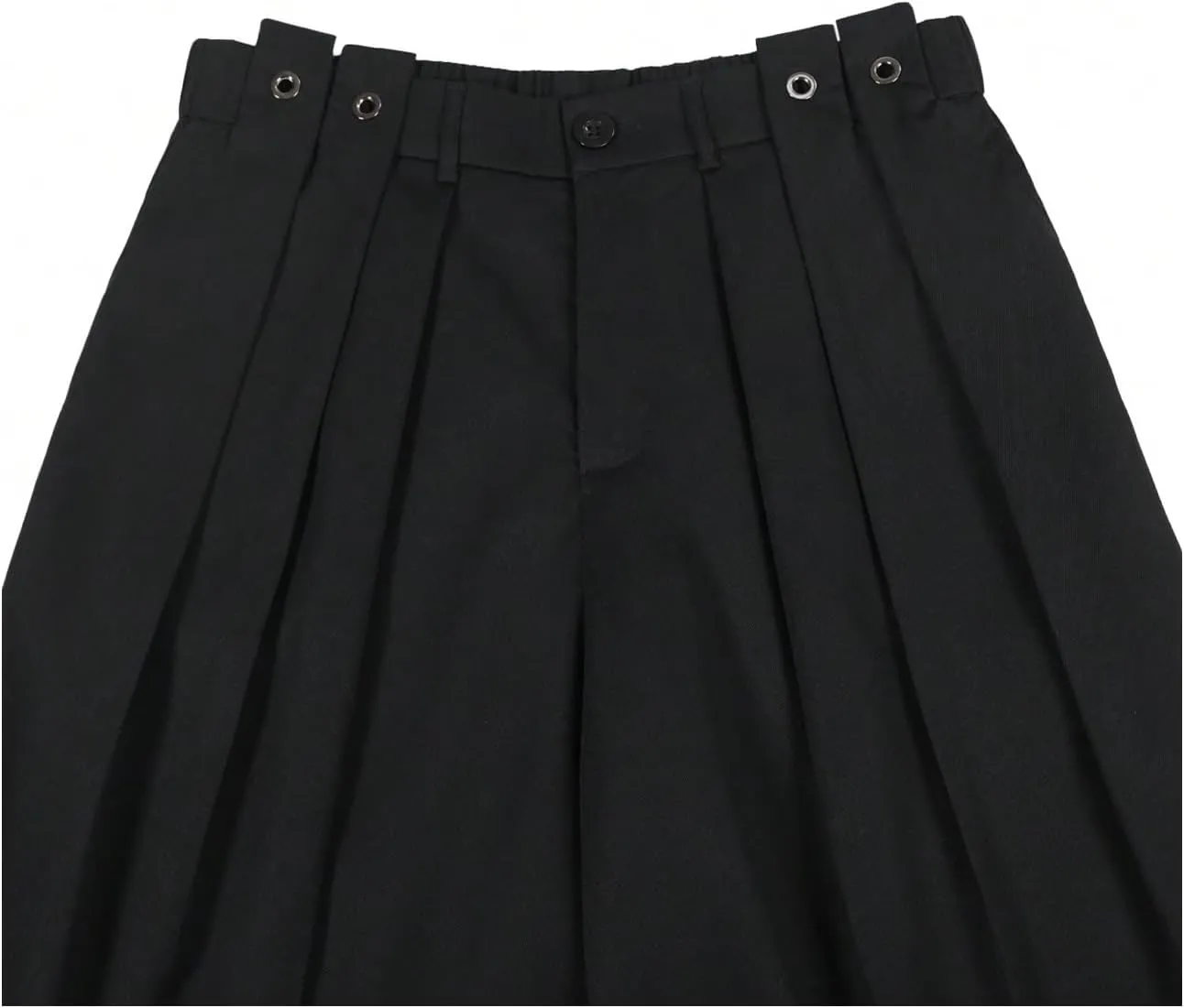 GORGLITTER Men's Pleated Wide Leg Pants Straight High Waisted Work Pants Trousers with Pocket