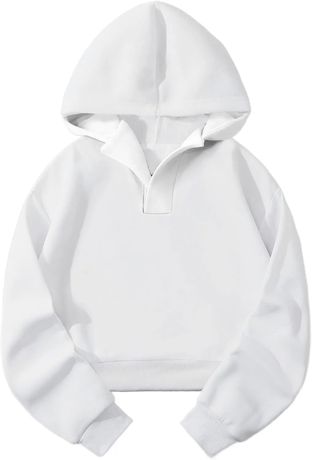Hilinker Womens Cute Cropped Hoodies Pullover Collared Sweatshirts Long Sleeve Crop Tops