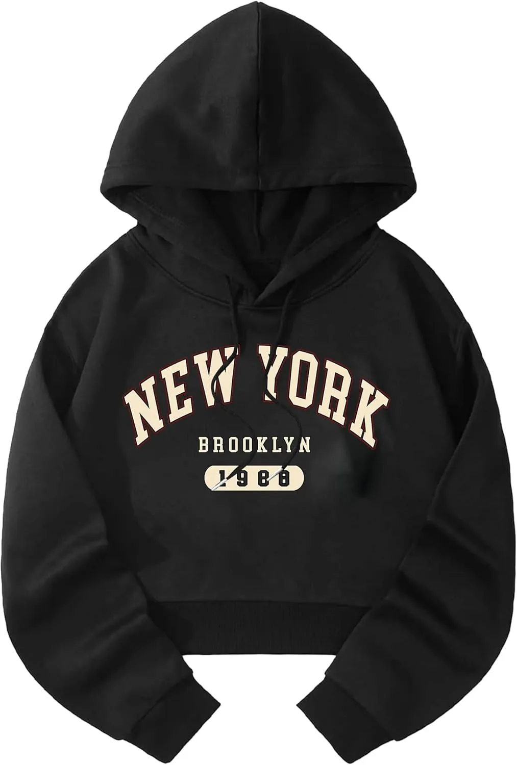 Hilinker Womens Graphic Long Sleeve Cropped Hoodies Drawstring Hooded Sweatshirt