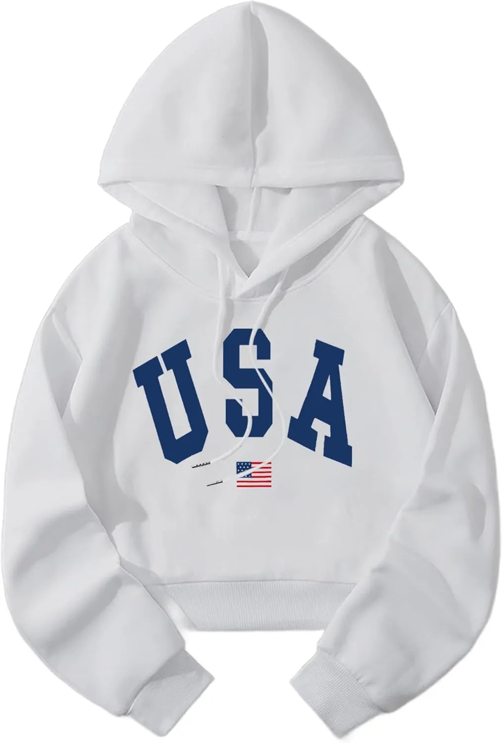 Hilinker Womens Graphic Long Sleeve Cropped Hoodies Drawstring Hooded Sweatshirt