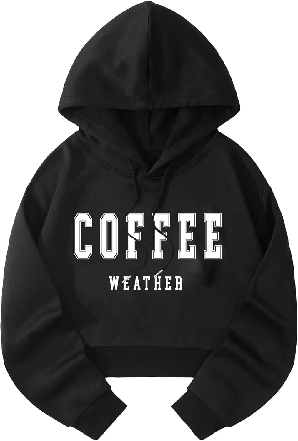 Hilinker Womens Graphic Long Sleeve Cropped Hoodies Drawstring Hooded Sweatshirt