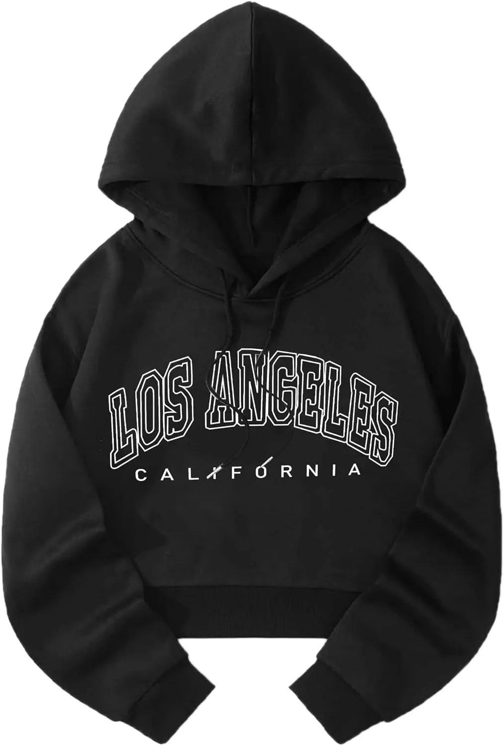 Hilinker Womens Graphic Long Sleeve Cropped Hoodies Drawstring Hooded Sweatshirt