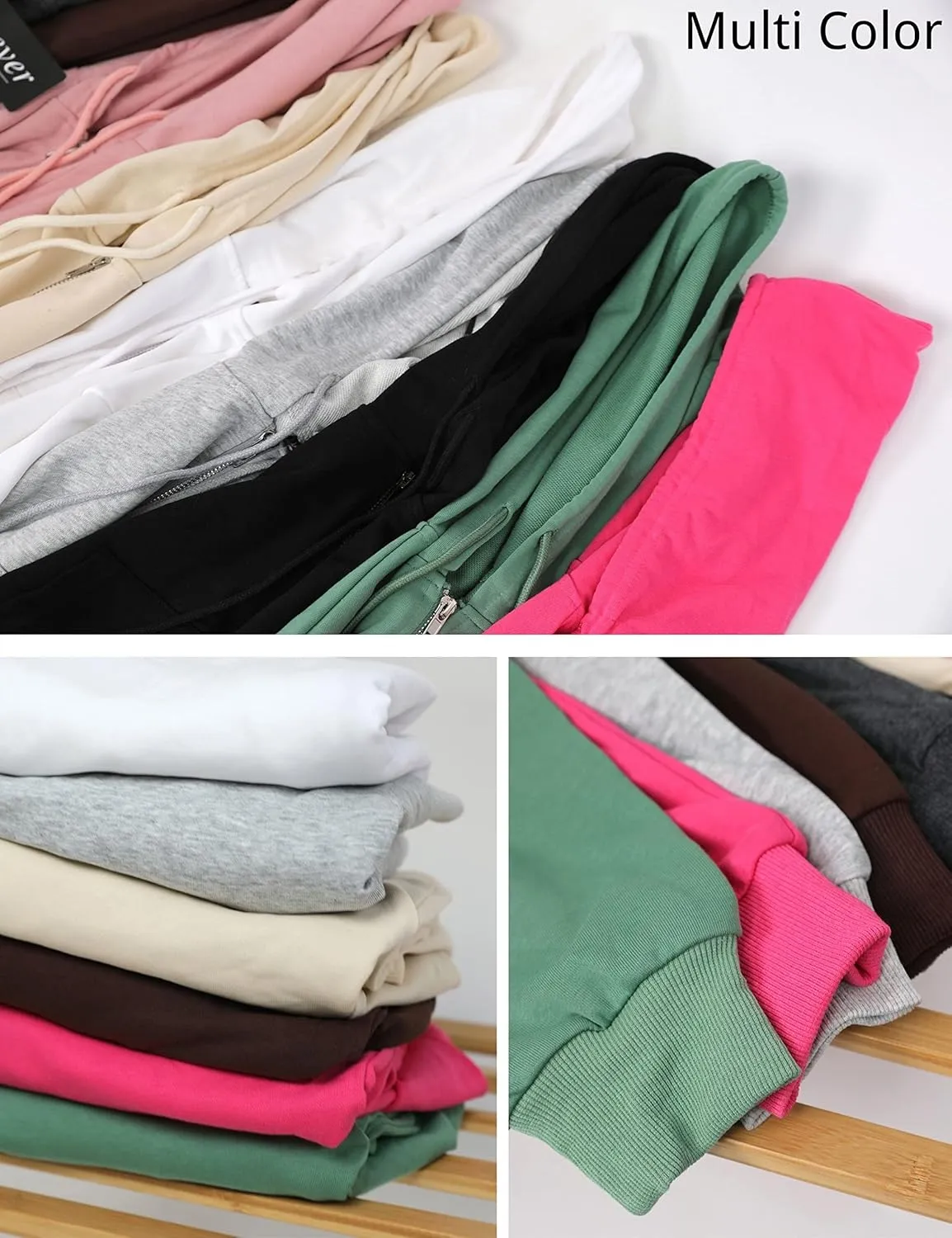 Hooever Womens Cute Workout Cropped Zip Up Drawstring Hoodie Sweatshirt Jacket