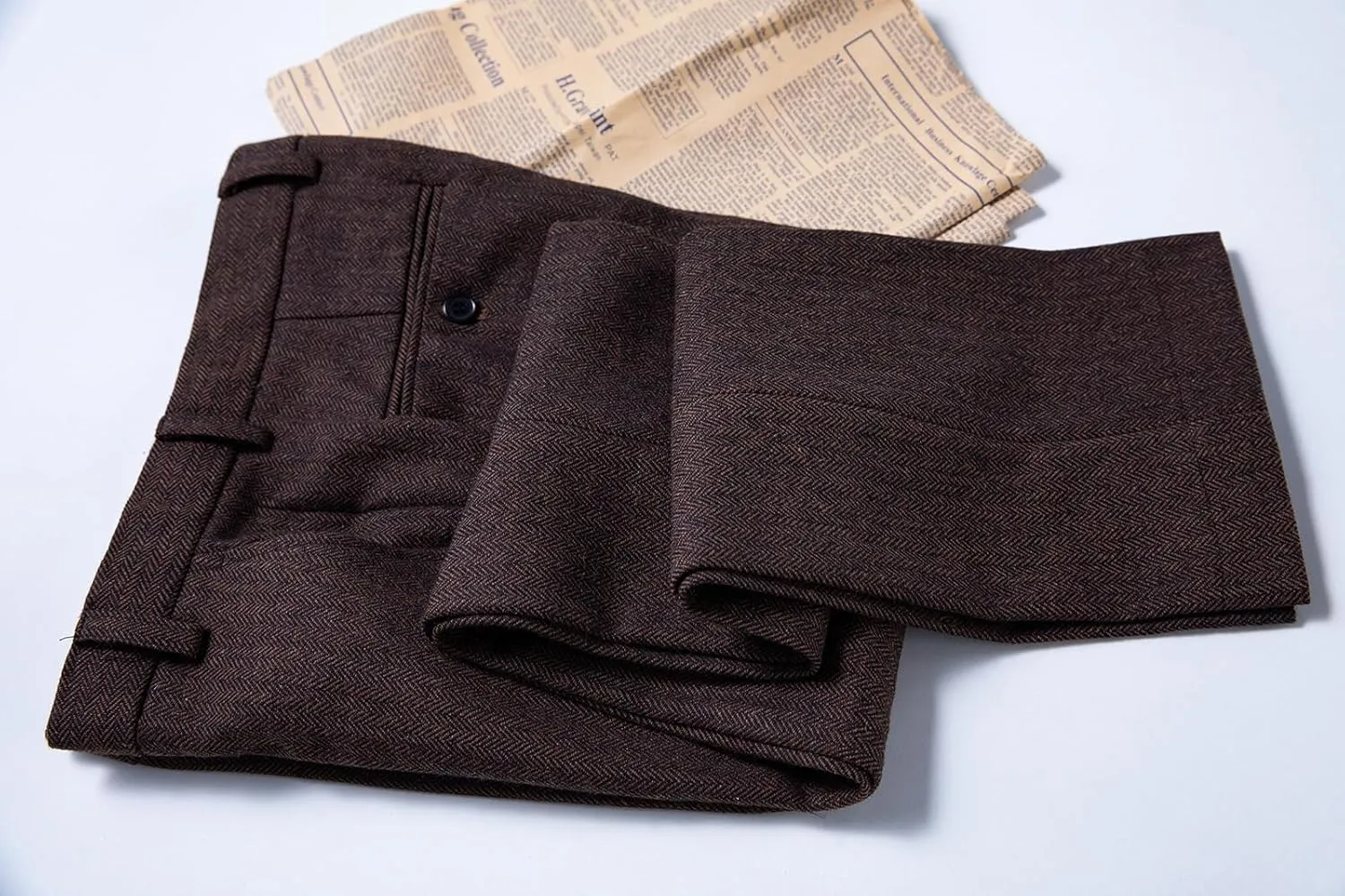 Mens Vintage Tweed Dress Pants Slacks Trousers Regular Fit Suit Pants for Men