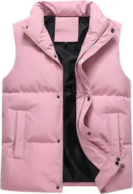 Men's Winter Lightweight Puffer Vest Men's Women's Winter Heating Vest Lightweight Sleeveless Jacket Casual Puffy Vests