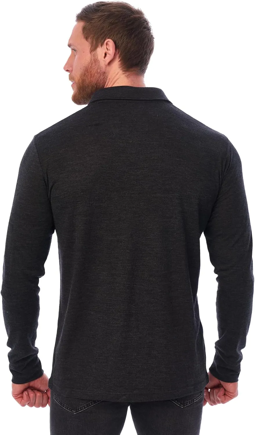 Merino Wool Polo Shirt Men - Anti-Odor 100% Merino Wool Shirts for Men Short Sleeve and Long Sleeve Breathable Polo