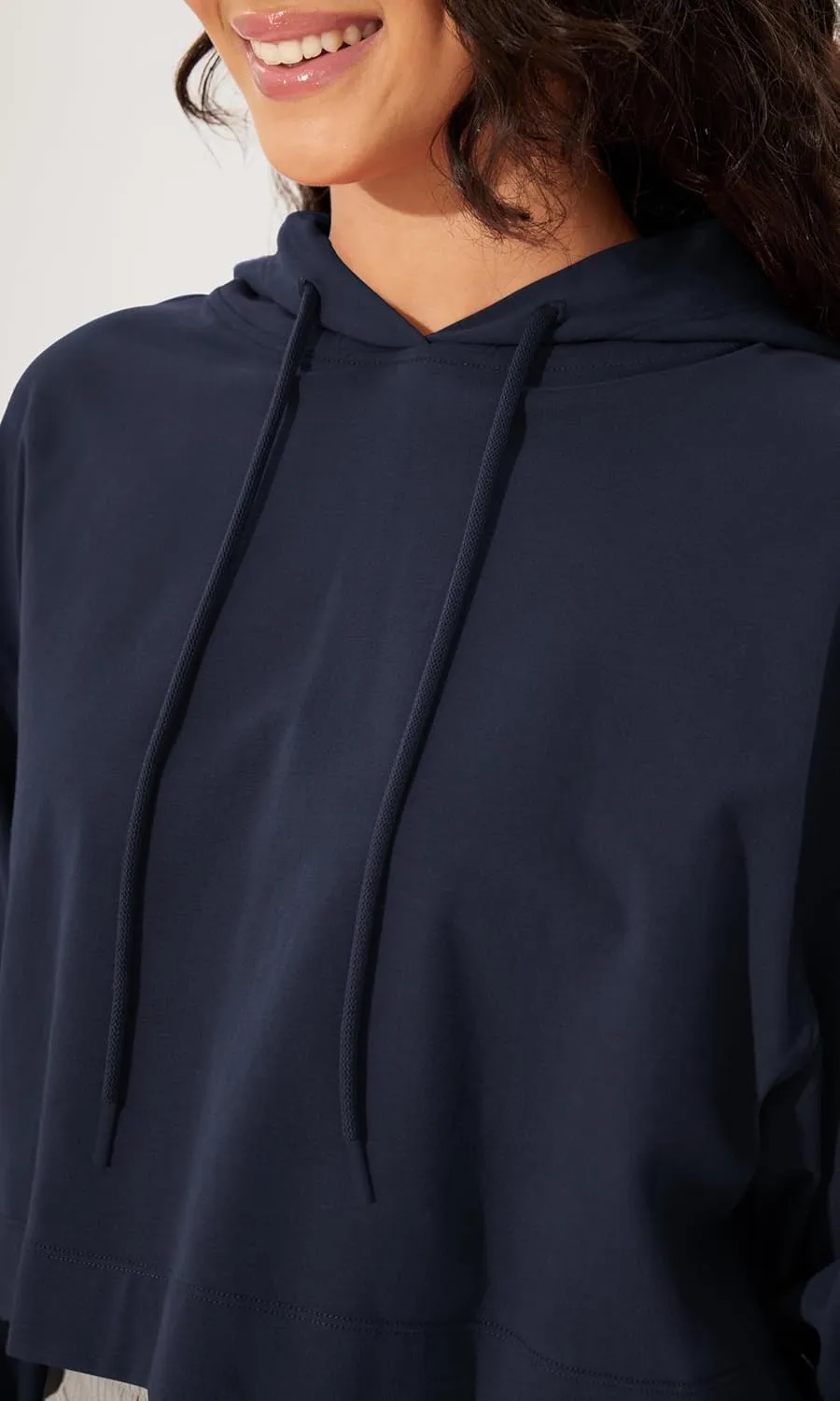 ODODOS Purevibe Cotton Cropped Hoodies for Women Long Sleeve Pullover Crop Hooded Sweatshirts