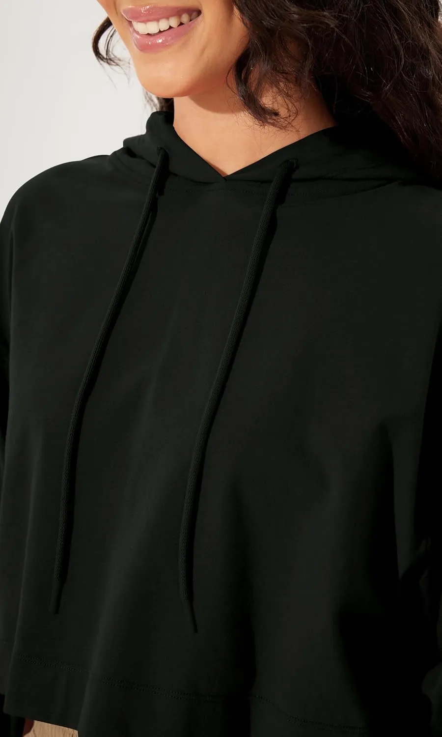 ODODOS Purevibe Cotton Cropped Hoodies for Women Long Sleeve Pullover Crop Hooded Sweatshirts