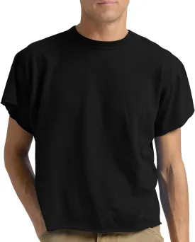 Orchidays Men's Boxy Cropped Raw Cut T Shirts Short Sleeve Round Neck Tee Casual Basic Tops