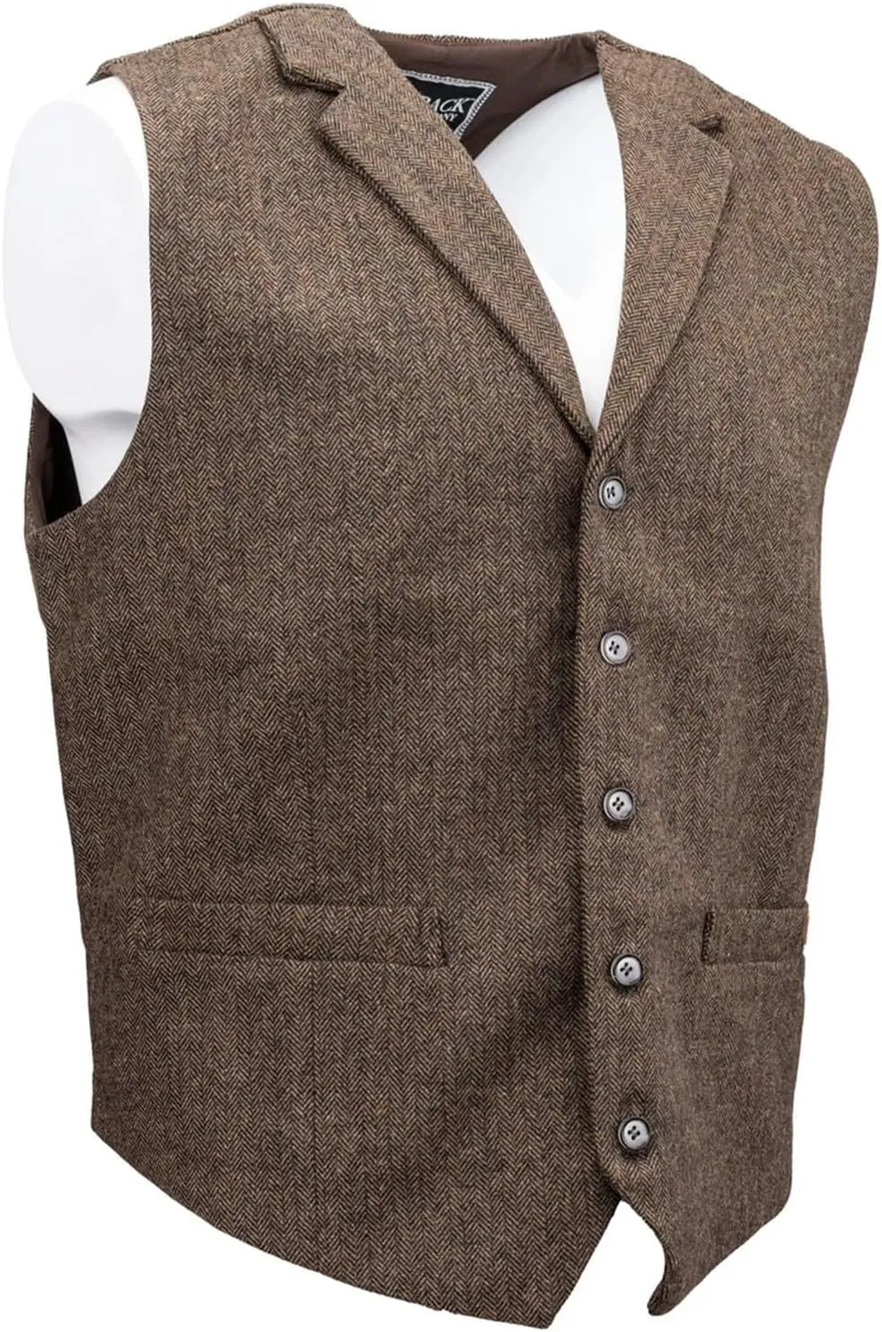 OUTBACK TRADING Men's Jessie Vest | Lightweight Button Down Wool Western Outdoor Vest with Adjustable Back Slide Belt