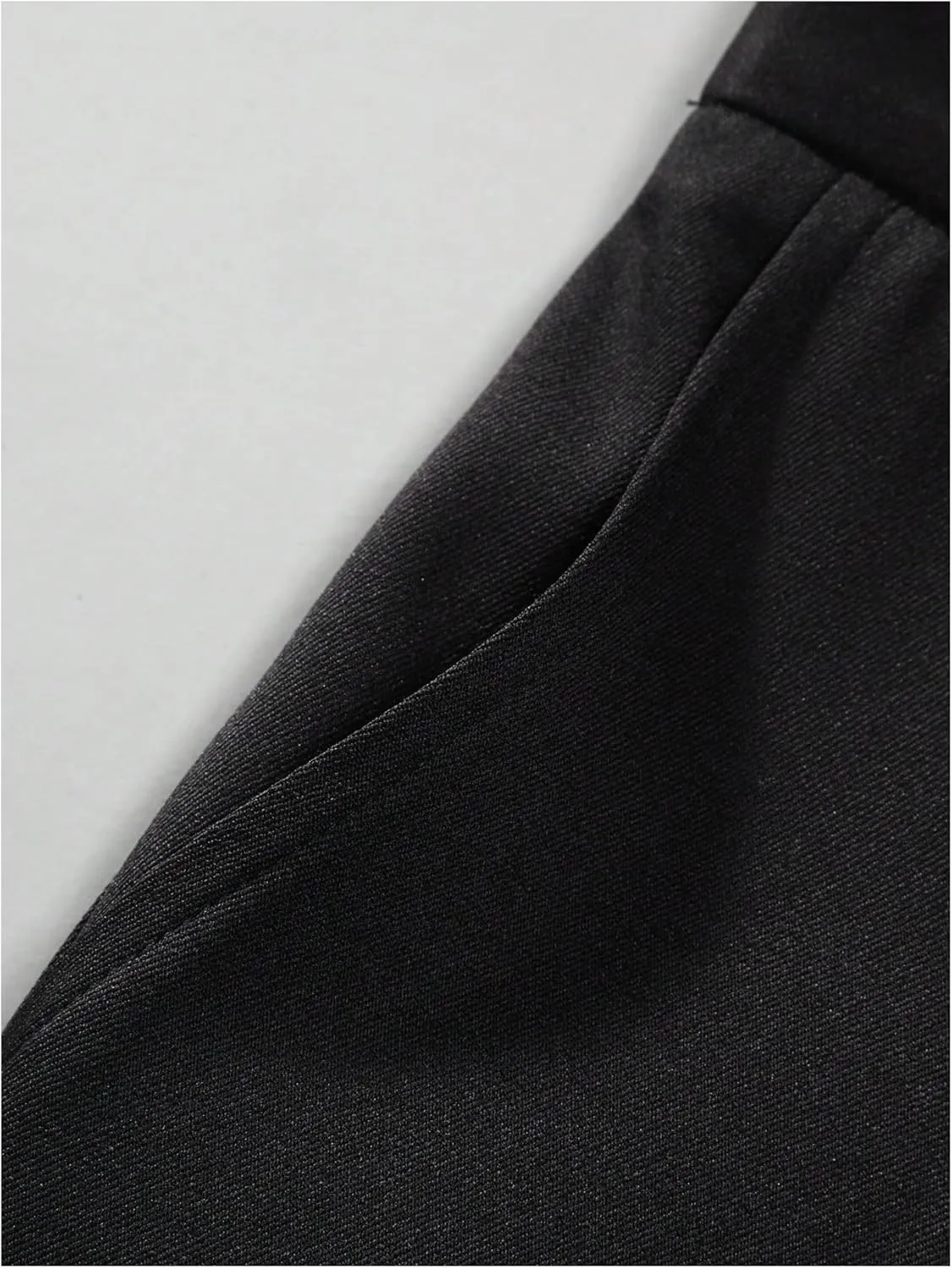 OYOANGLE Men's Pleated Trousers Straight Leg Business Work Office Casual Dress Pants Pockets Long Slacks