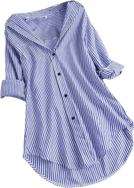 Summer Tops for Women Plus Size Boho Tops Rolled 3/4 Length Sleeve Loose Fit Blouse Vintage Tees Linen Womens Clothing